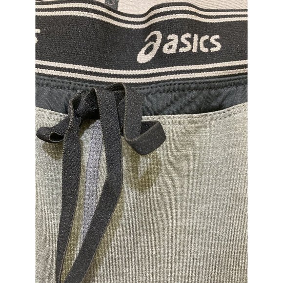 ASICS Athletic Pants Size L Gray Black Running Workout Yoga Logo‎ Elastic Waist - Picture 4 of 9